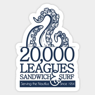 20,000 Leagues Sandwich and Surf T-Shirt (DARK) Sticker